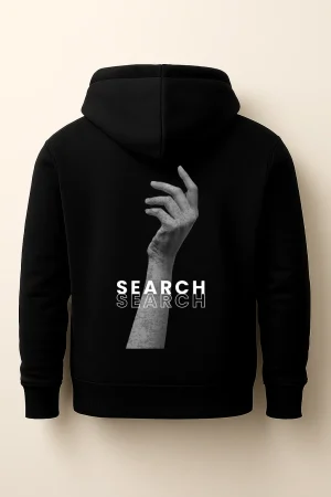 Printed Black Hoodie – SEARCH