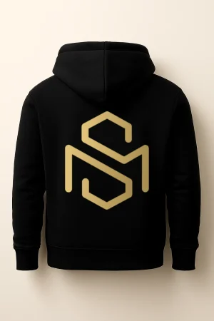 Printed Black Hoodie - Signature Logo